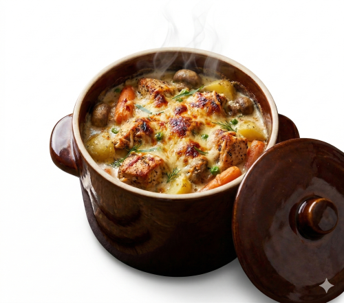 Garnek kamionkowy 2L na zupę, smalec prosty 