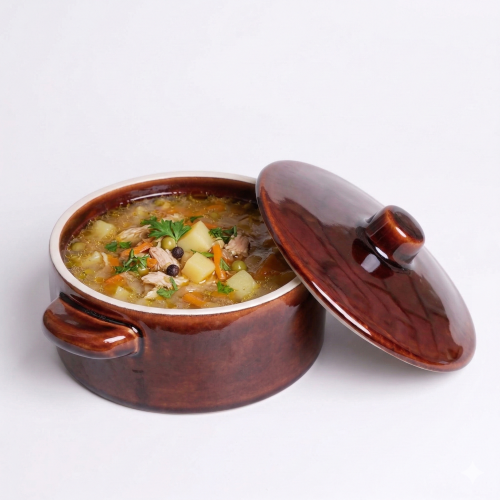 Garnek na smalec kamionkowy 1L prosty 