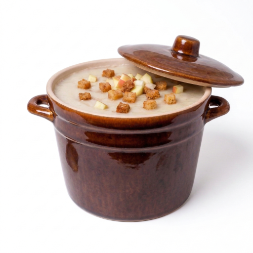 Garnek na smalec kamionkowy 1,5L wysoki  