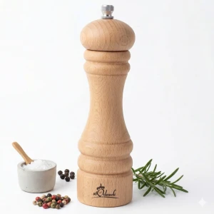 Młynek do pieprzu soli Stodesek drewniany 5-stopni regulacji ceramiczny 18cm