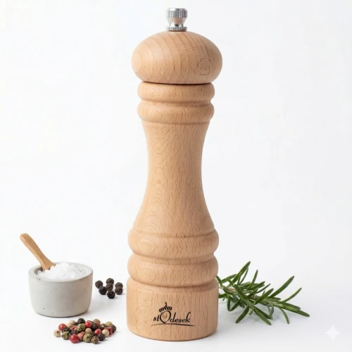 Młynek do pieprzu soli Stodesek drewniany 5-stopni regulacji ceramiczny 18cm