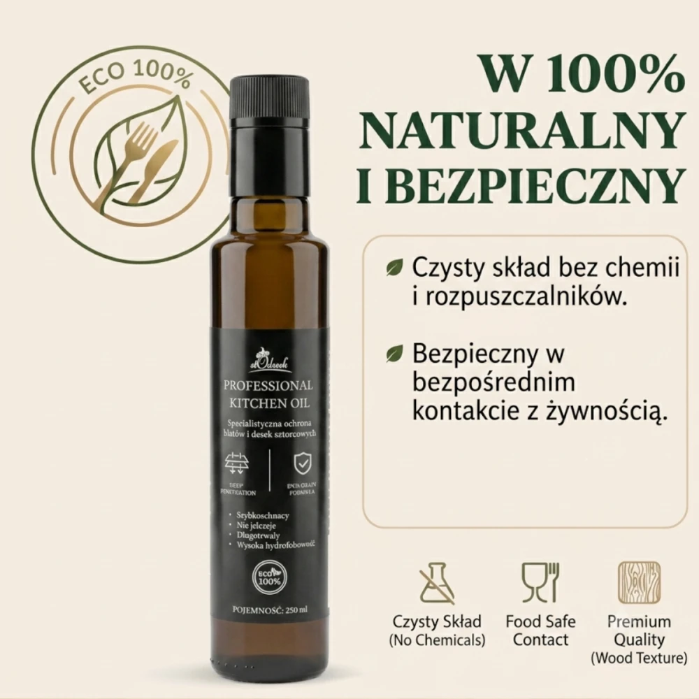 Stodesek Professional Kitchen Oil 250ml – Wydajny Olej do Desek Sztorcowych i Blatów