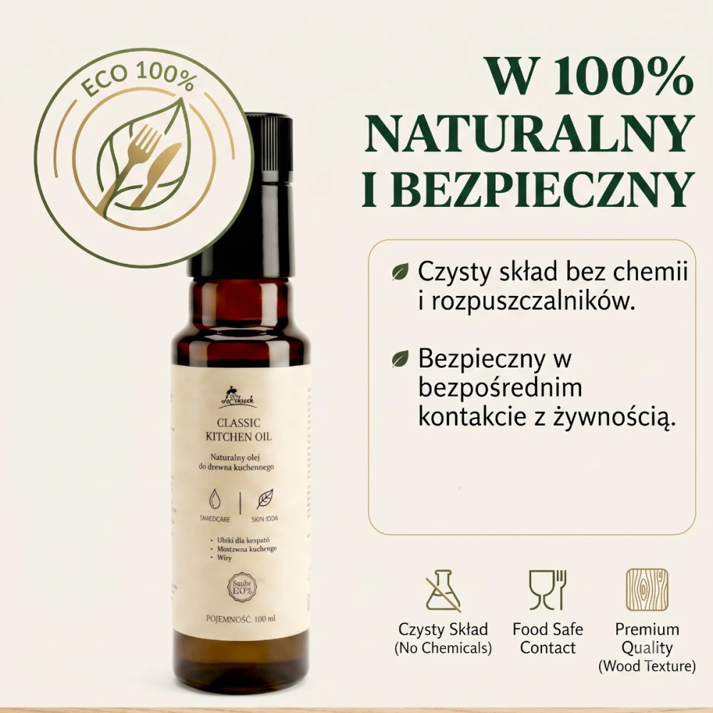 Stodesek Classic Kitchen Oil 100ml - Naturalny olej do desek do krojenia