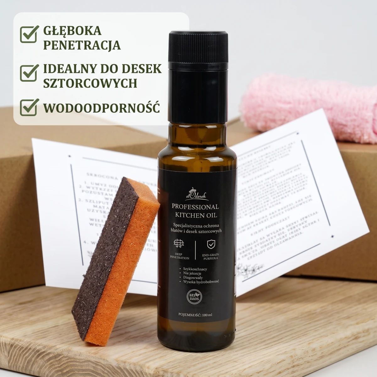 Zestaw do naprawy i pielęgnacji desek do krojenia Professional 100